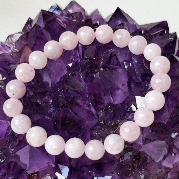 Rose Quartz Jewelry - Rose Quartz A++ Crystal Pink Beaded Bracelet Love Gemstone 10mm